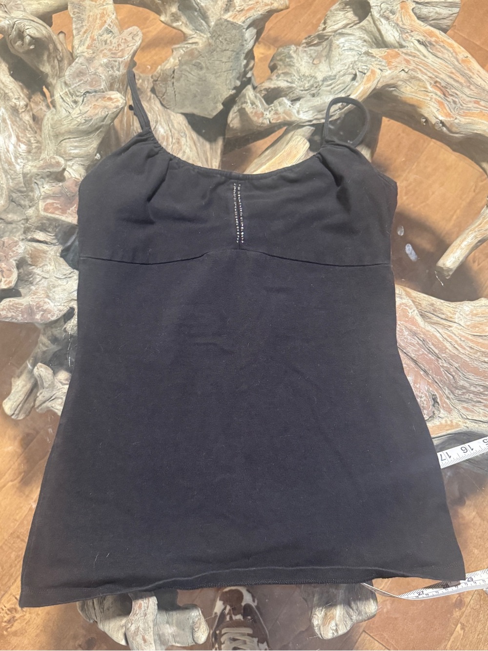 Rhinestone accent black Camisole